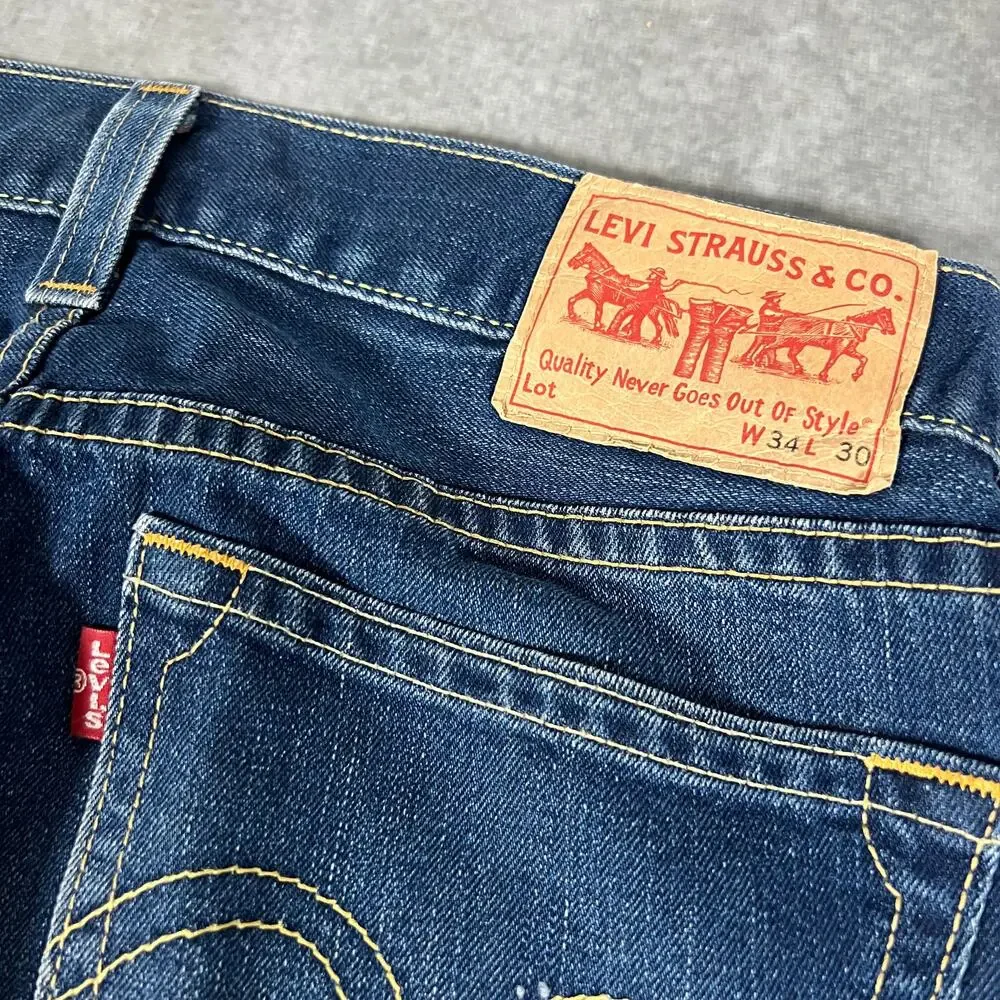 Levi's Type 1 Iconic Straight Jeans Men's Blue Denim Pockets Classic Size 34x30
